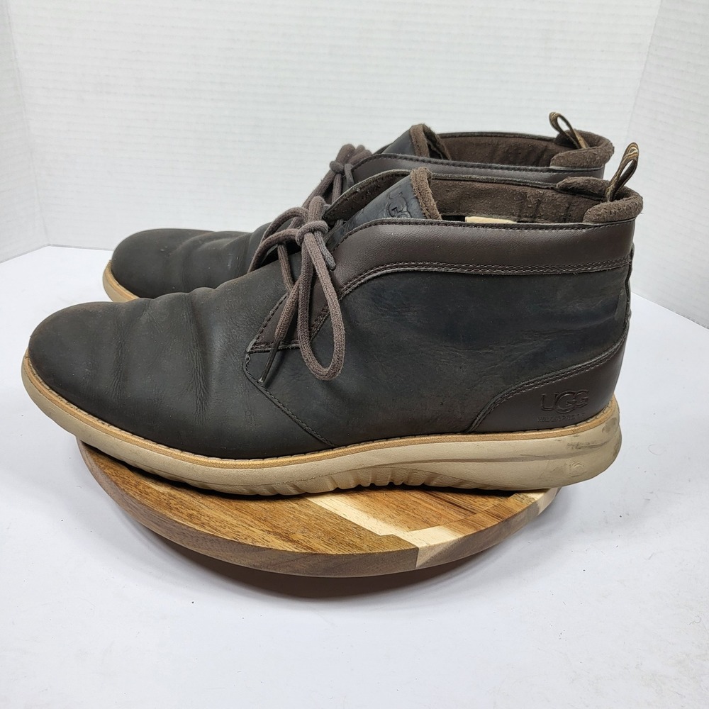 UGG Men's Union Chukka WP Waterproof Leather Boots Dark Brown Size 10.5